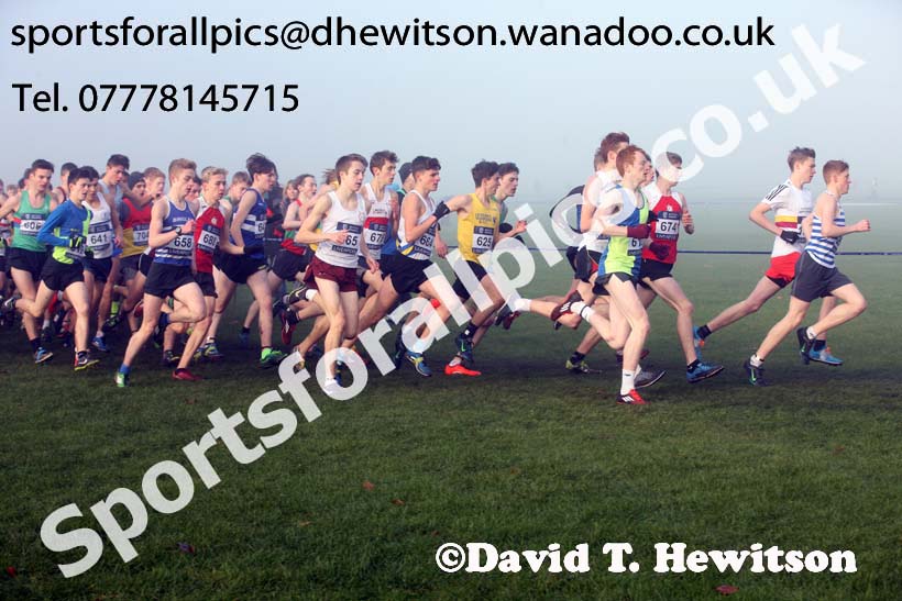 Mens under-17s, European Cross Country Trials, Sefton Park, Liverpool. Photo: David T. Hewitson/Sports for All Pics